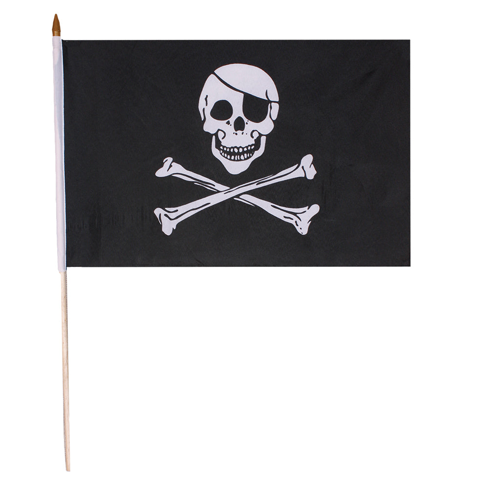 12" x 18" Flag On A Stick - Jolly Rodger. 84-67.