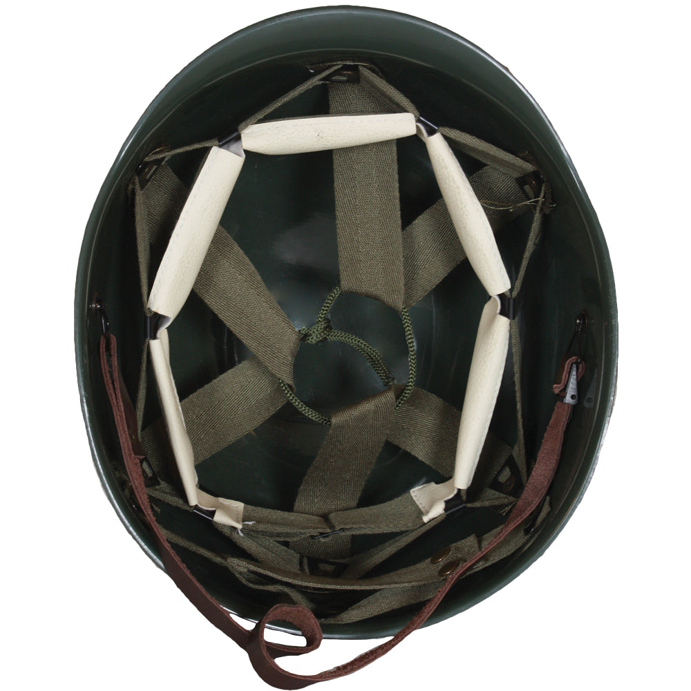 Interior of Deluxe M1 Style Steel Combat Helmet and Liner.