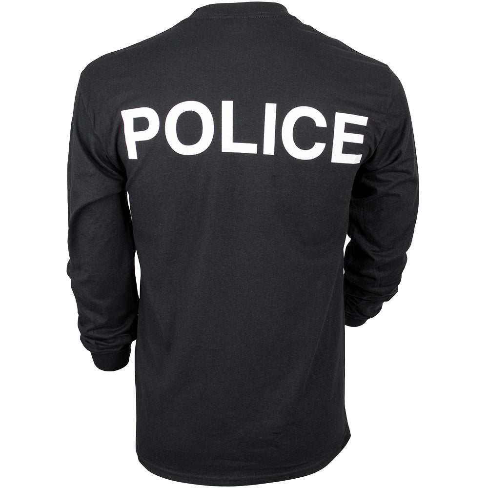 Back of Police Long Sleeve T-Shirt. 