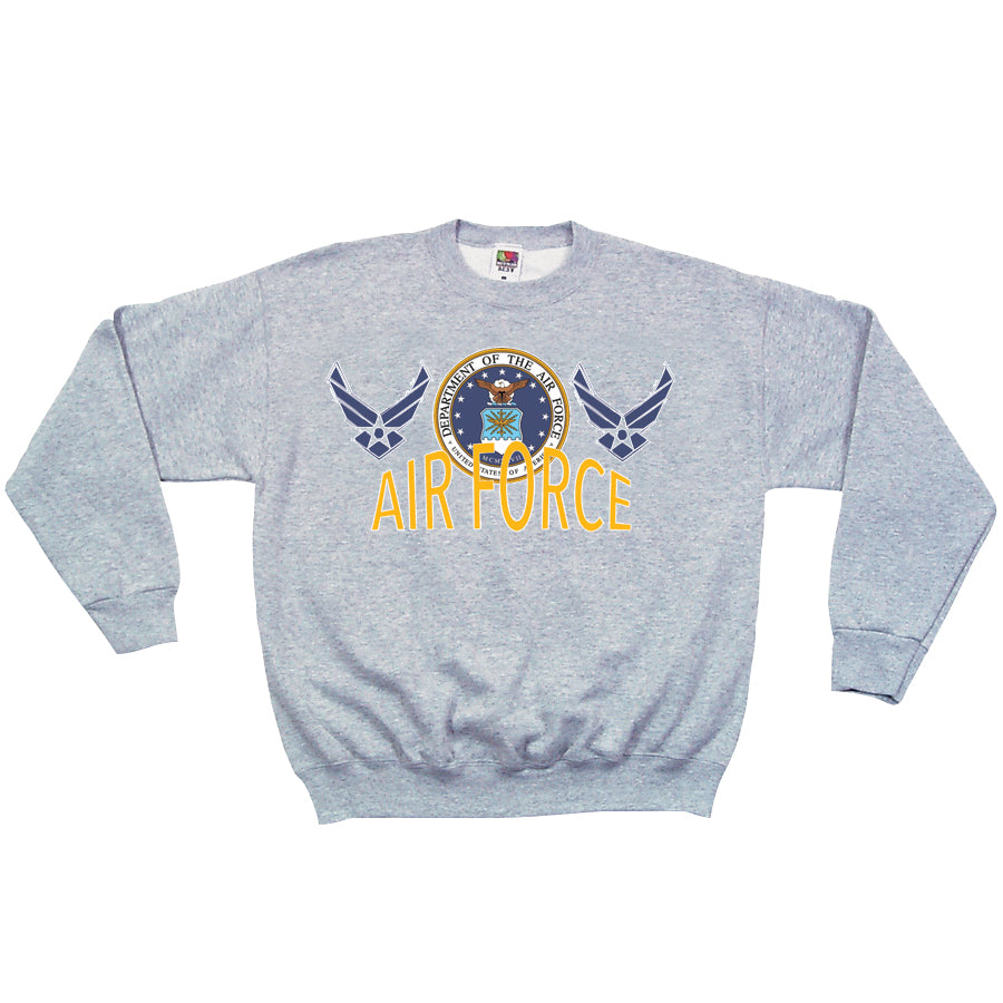 CLOSEOUT - Air Force Seal Crewneck Sweatshirt. 64-6715 S
