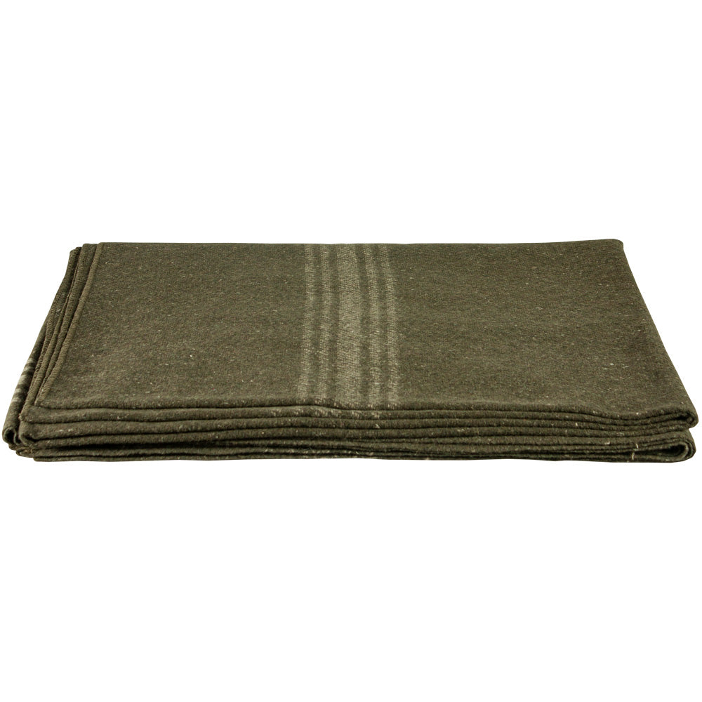 Khaki Striped Olive Drab Blanket. 818-15