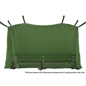Illustration depicting what the GI Mosquito Bar net would look like suspended over a cot.