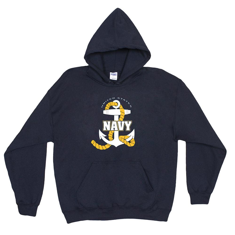 Navy Anchor Pullover Hoodie Sweatshirt Fox Outdoor