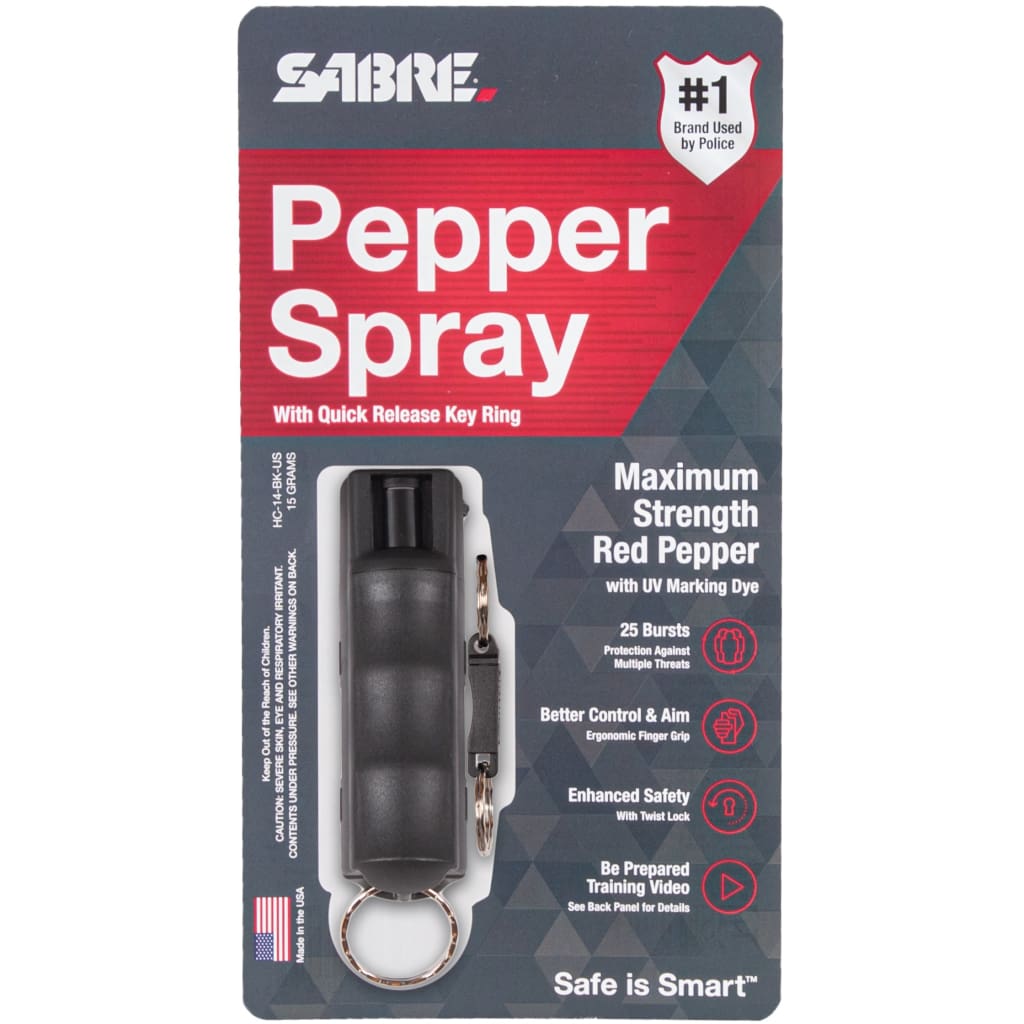 3-In-1 Key Case Pepper Spray W/ Quick Release Key Ring (Sabre
