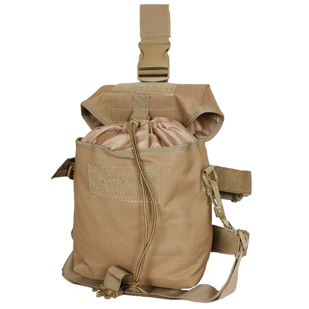 Front of Tactical Drop Leg Dump Pouch with top open.