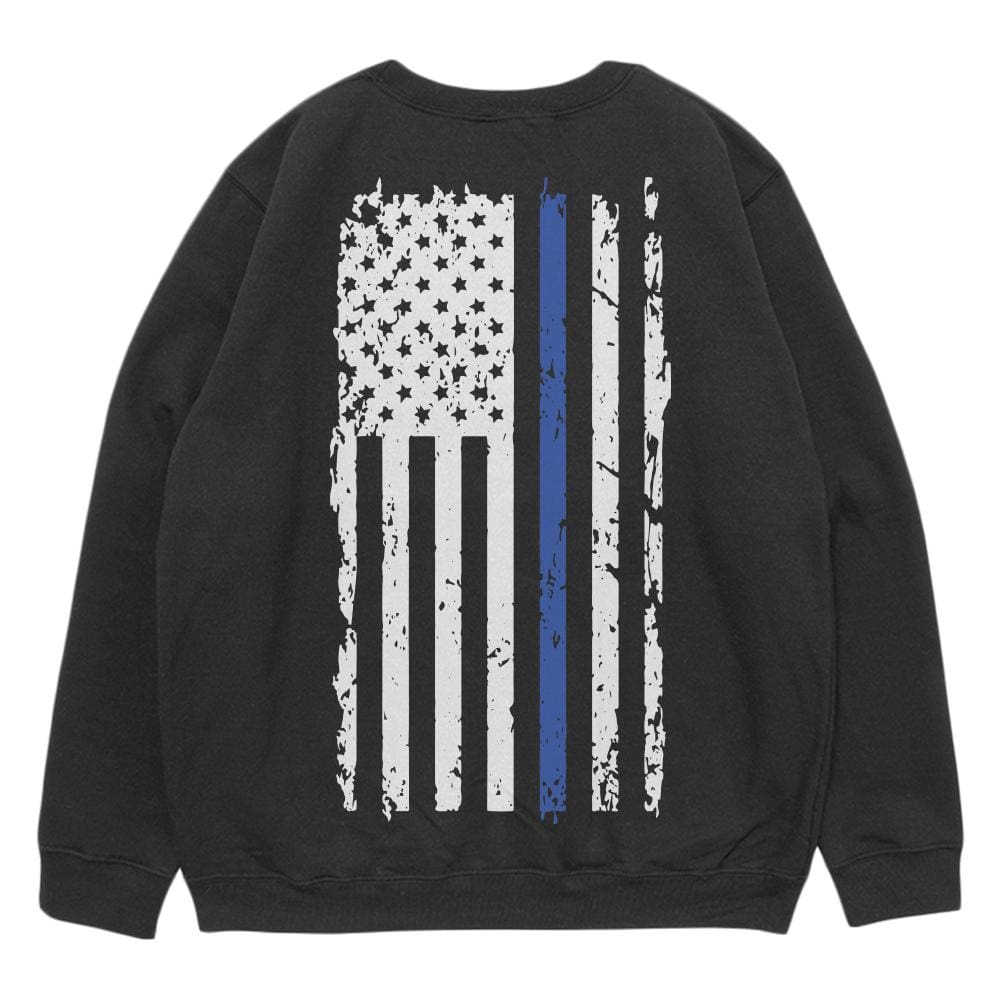 Vintage Flag Blue Line Crewneck Sweatshirts. 