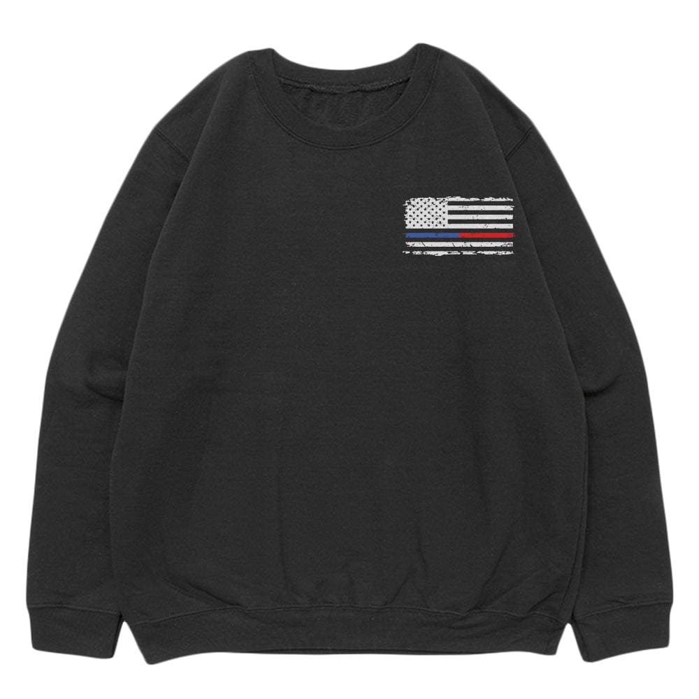Vintage Flag Blue & Red Line Crewneck Sweatshirt. 64-6836 S