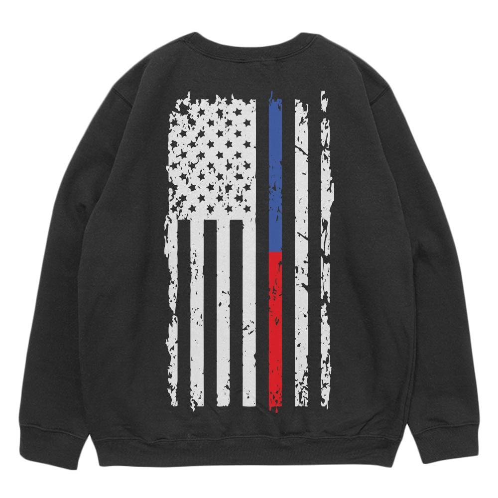 Vintage Flag Blue & Red Line Crewneck Sweatshirt.