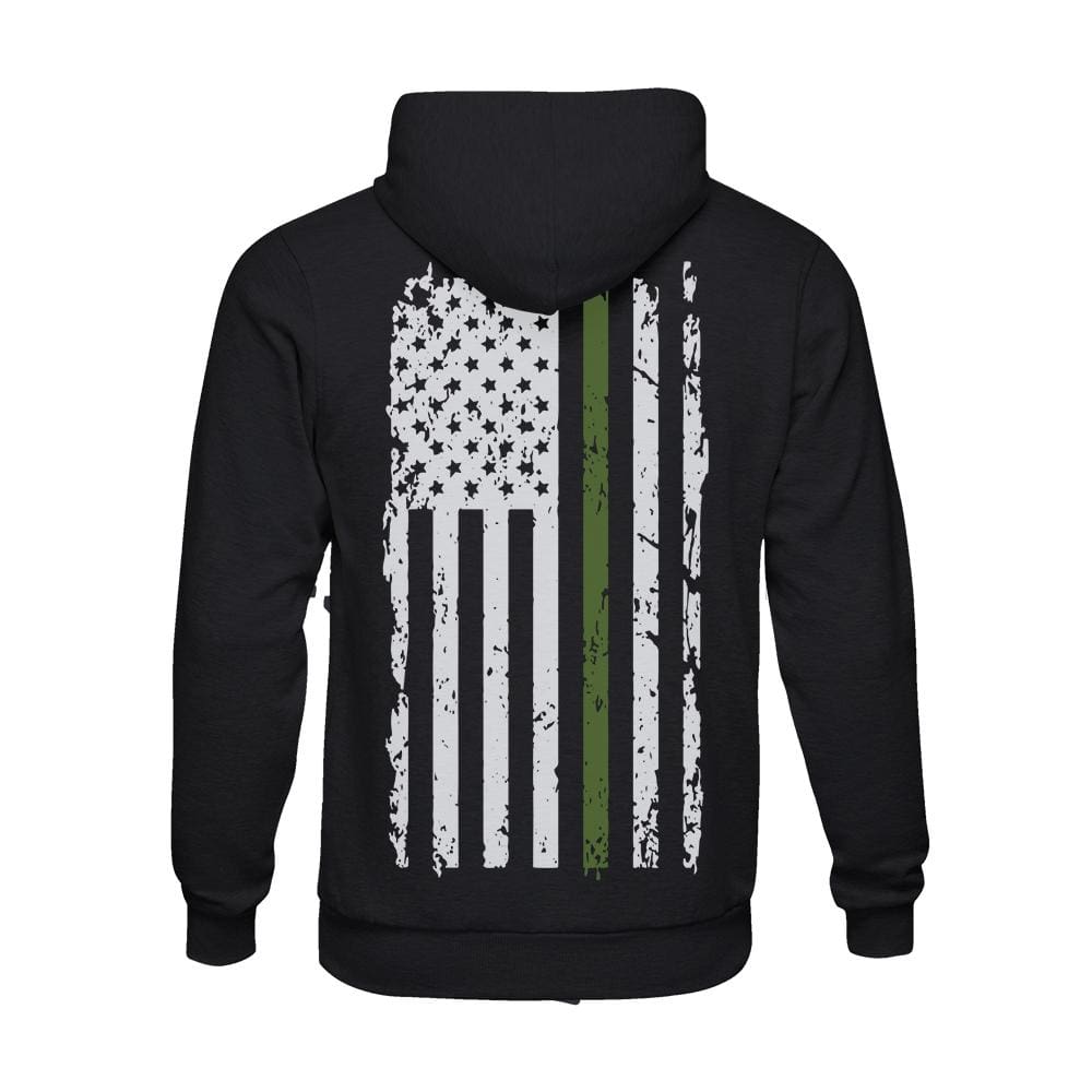 Vintage Flag Green Line Pullover Hoodie Sweatshirts. 