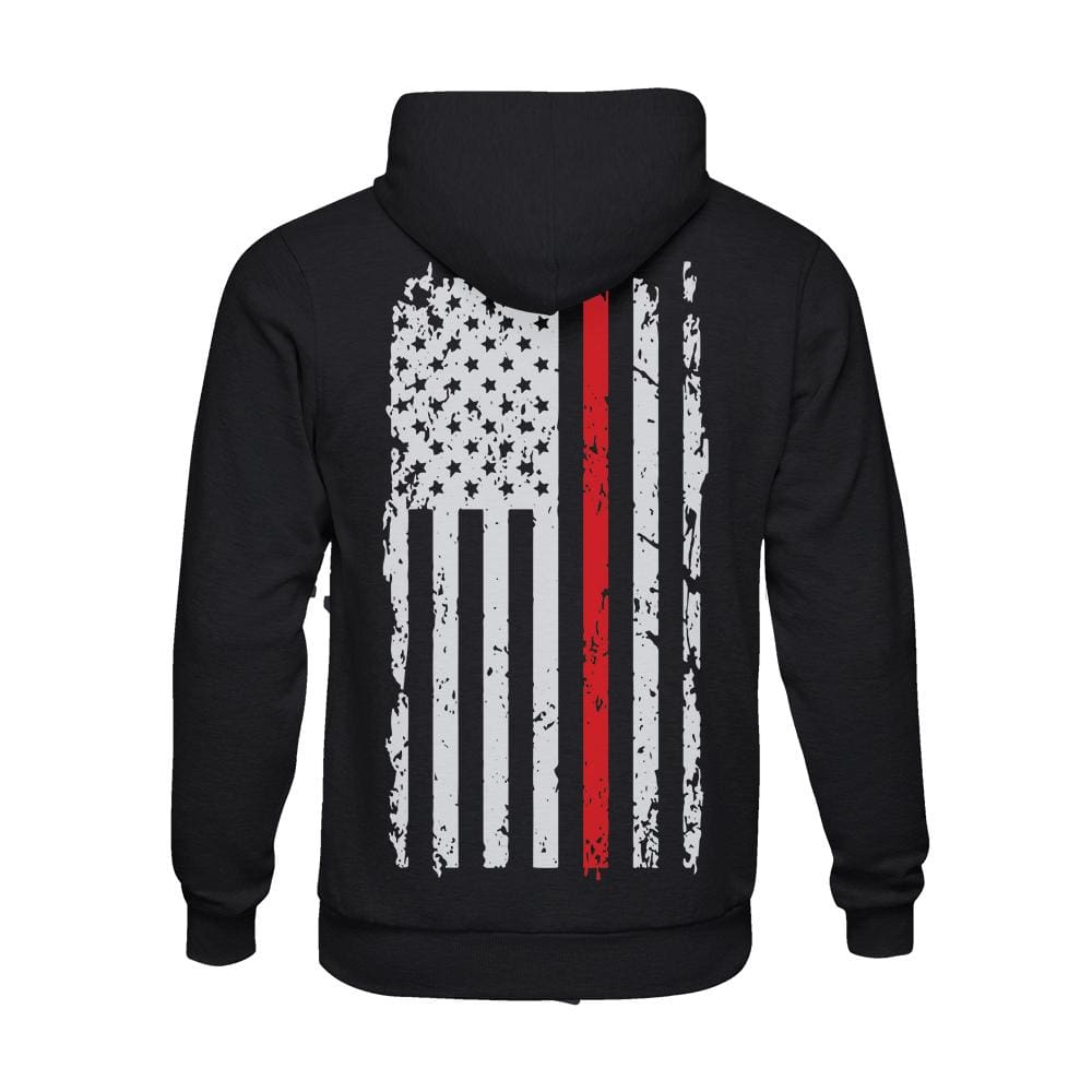 Vintage Flag Red Line Pullover Hoodie Sweatshirt. 