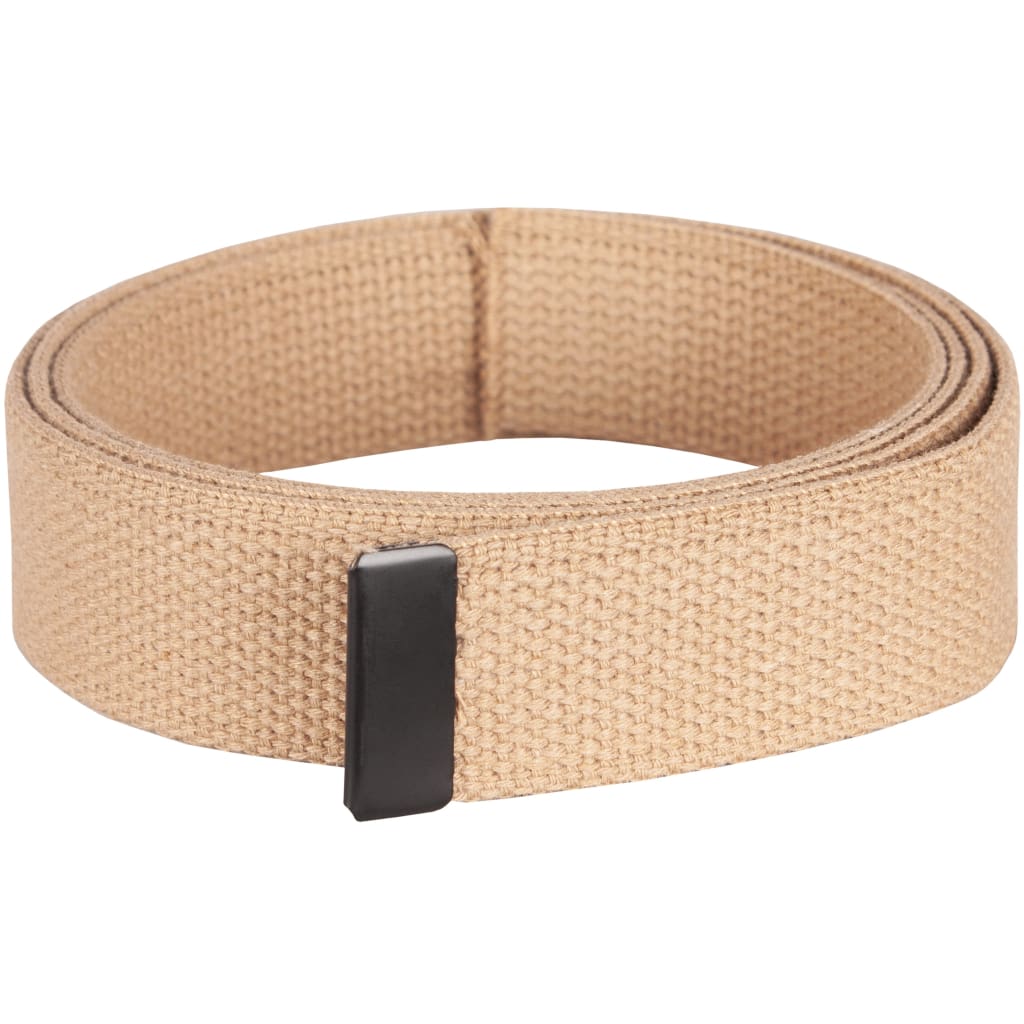 Web Belt with Black Open Face Buckle. 45-65 KHAKI