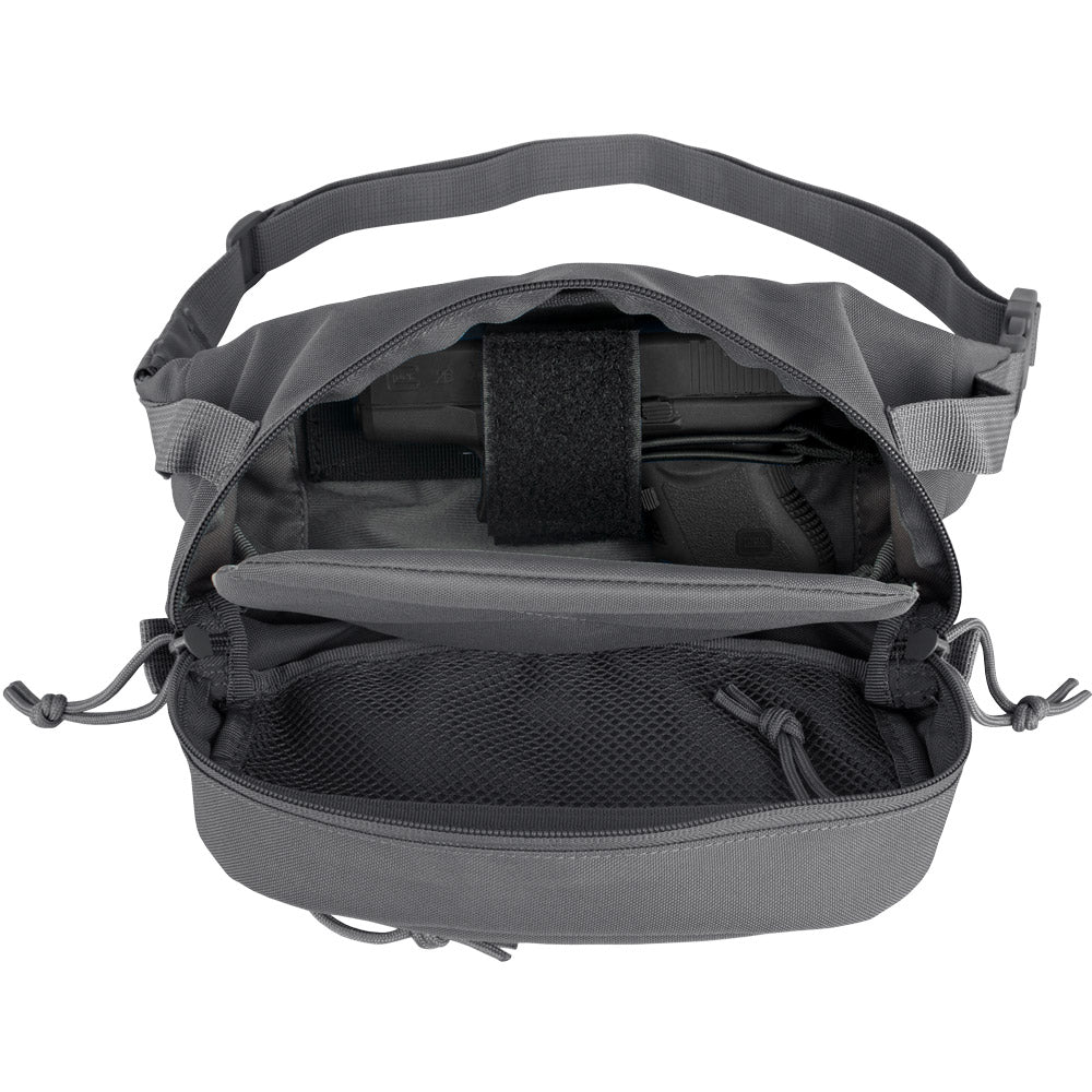 3-in-1 CCW Fanny Pack open showing all interior pockets. 