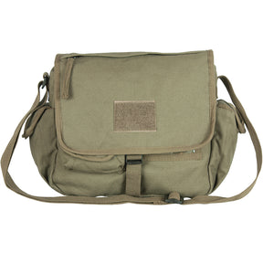 Retro Messenger Bag - Plain Olive Drab. 43-071.