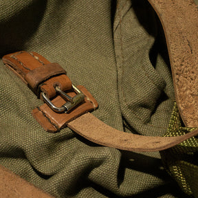 Extreme closeup of Romanian Army Rucksack. 