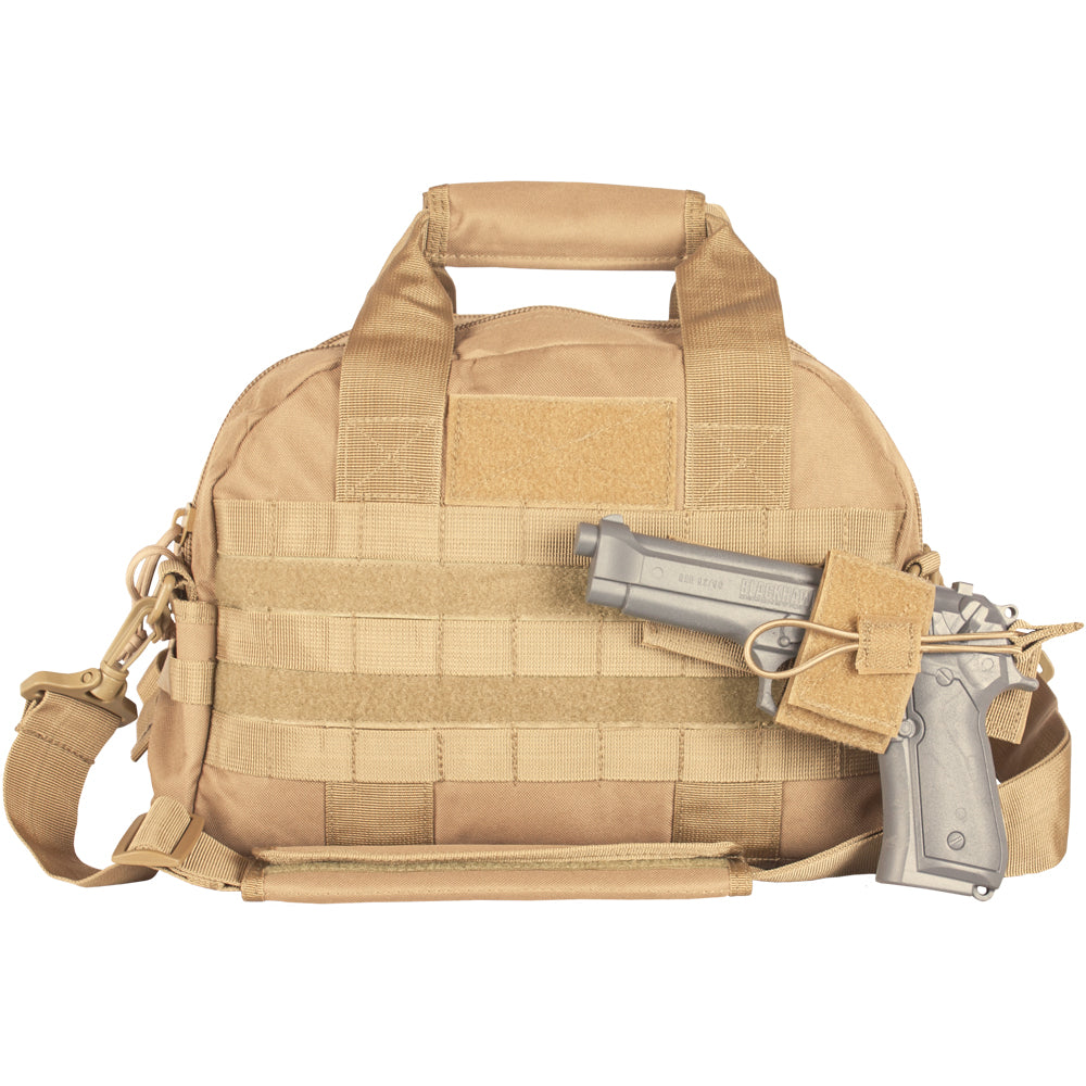 Field & Range Tactical Bag with prop pistol in a Universal Rifle Holster.