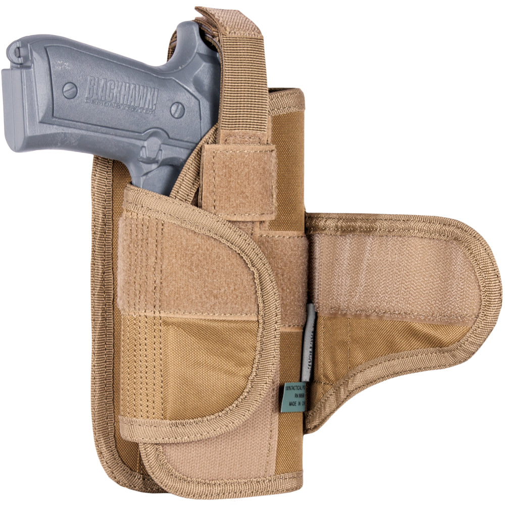 Cyclone Vertical-Mount Modular Holster with front flap open.