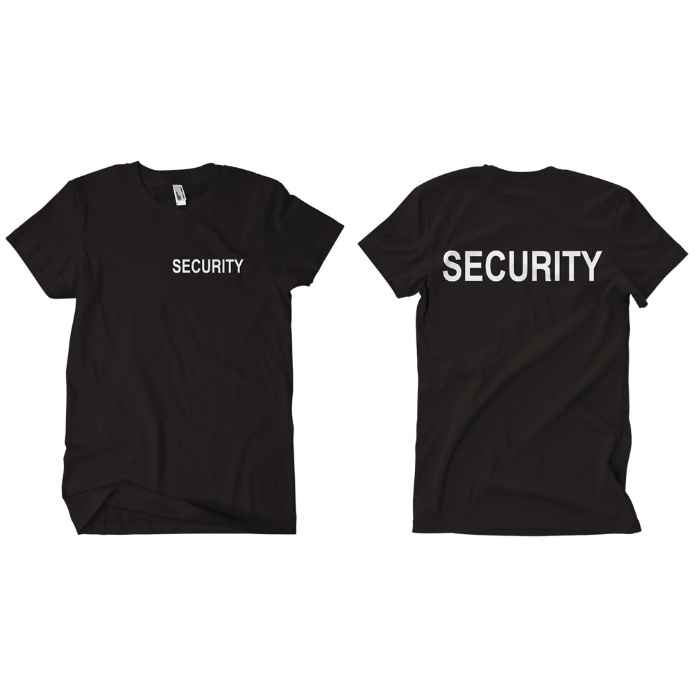 Security Two Sided T-Shirt with text on left chest. 64-609 S