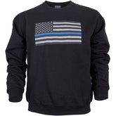 USA Flag Thin Blue Line Crewneck Sweatshirt. 64-6482 S