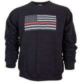 USA Flag Thin Red Line Crewneck Sweatshirt. 64-6483 S