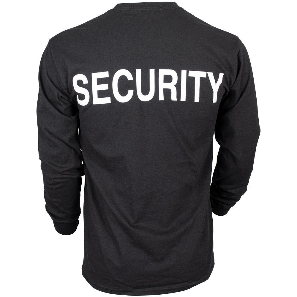 Back of Security Long Sleeve T-Shirt. 