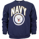 Navy Crest Crewneck Sweatshirt. 64-675 S