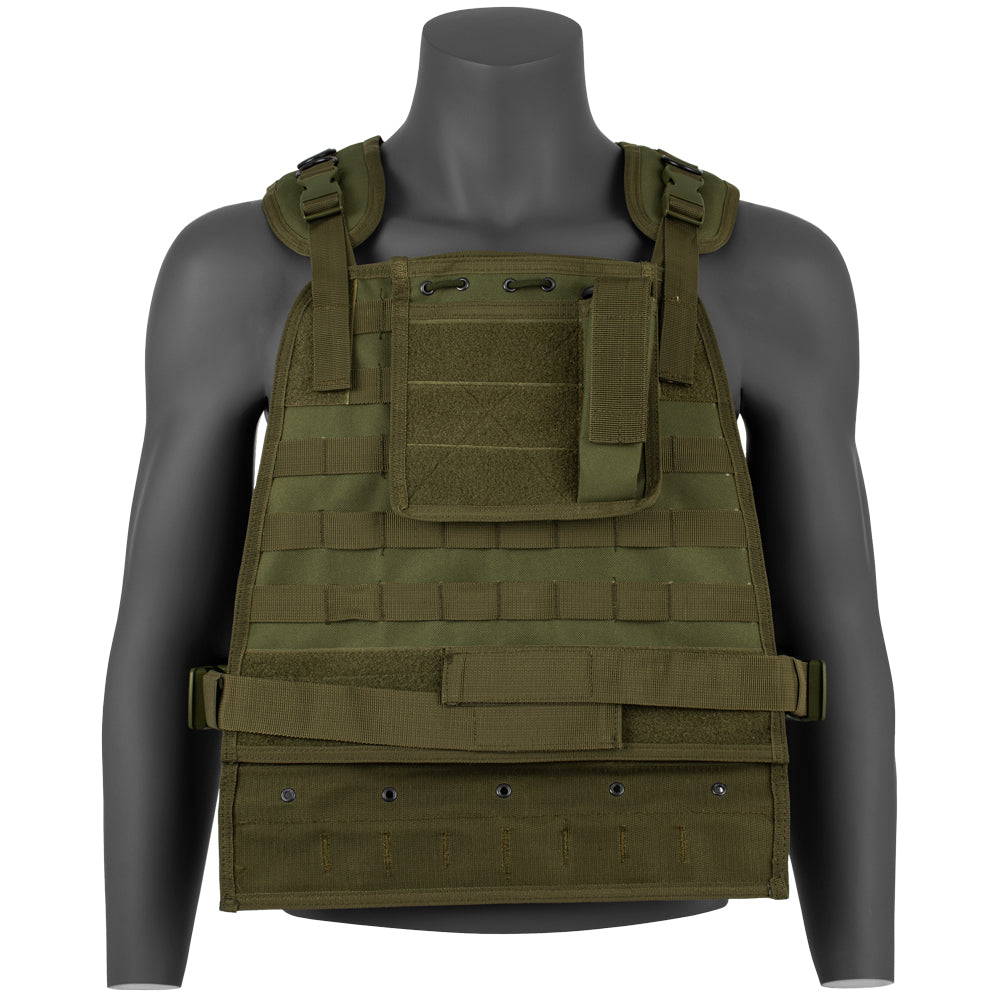 Big and Tall Gen II Modular Plate Carrier Vest with bottom flap open, showing the adjustable side straps.