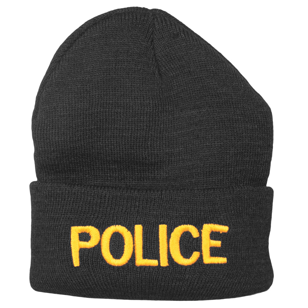 CLOSEOUT - Police Watch Cap with Gold Lettering. 71-305