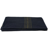 Mustard Striped Navy Wool Blanket. 818-12