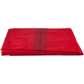 Navy Striped Red Wool Blanket. 818-14