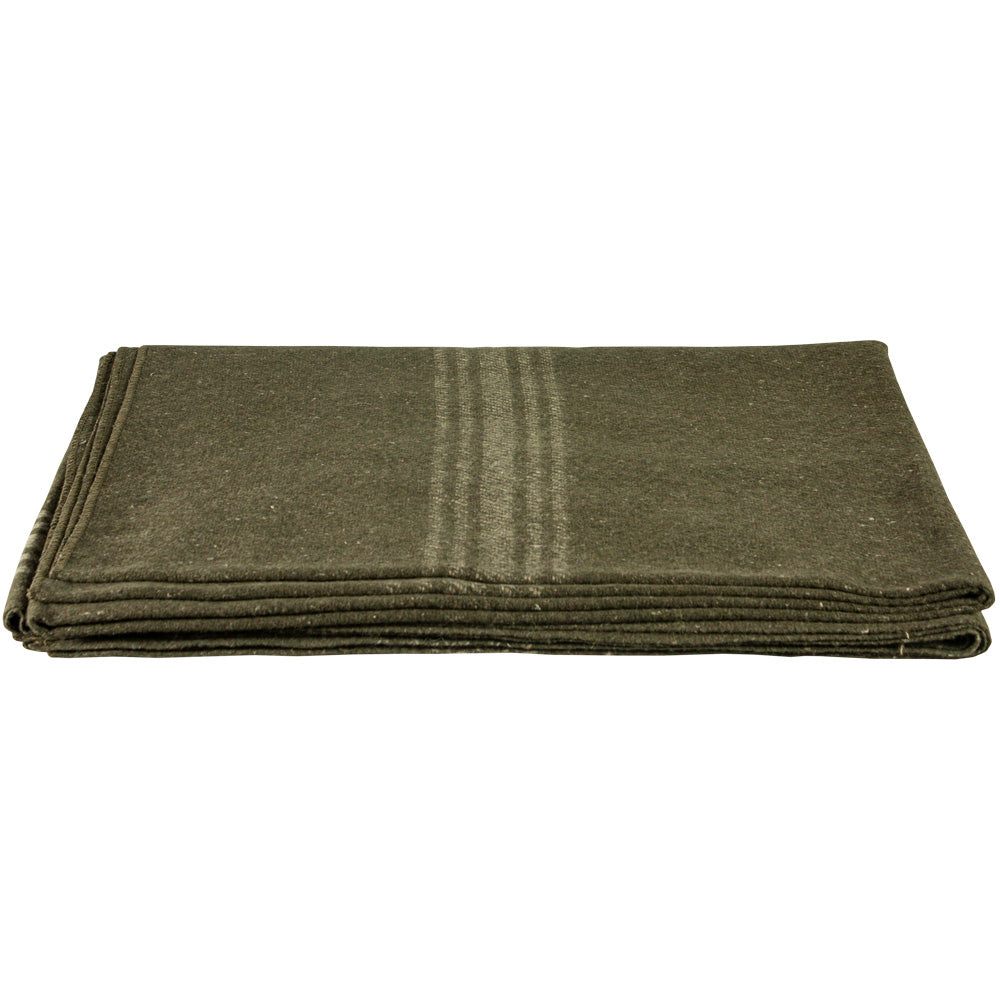 Khaki Striped Olive Drab Blanket. 818-15