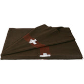 Swiss Army Style Blanket with corner folded over showing white crosses.
