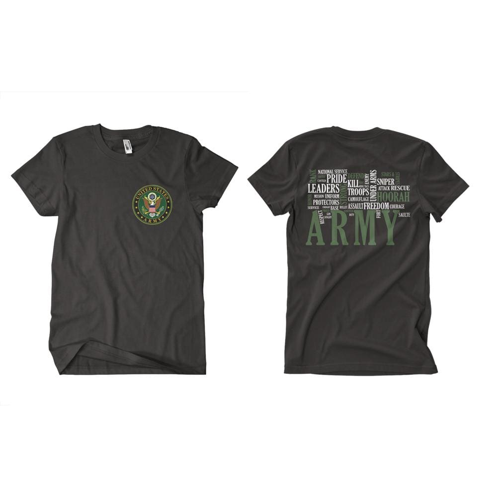 Army Words Two-Sided T-Shirt. 63-4020 S