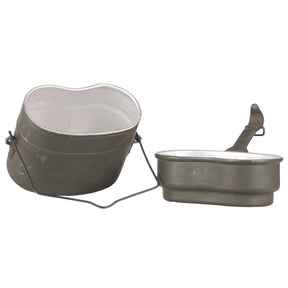 Hungarian Army 2-Piece Mess Kit with top off.