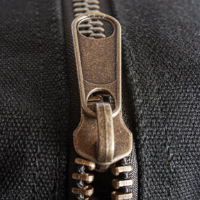 Closeup of Brass Zipper. 