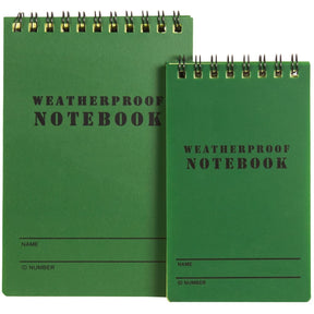 Both sizes of Military Style Weatherproof Notebook side by side. 
