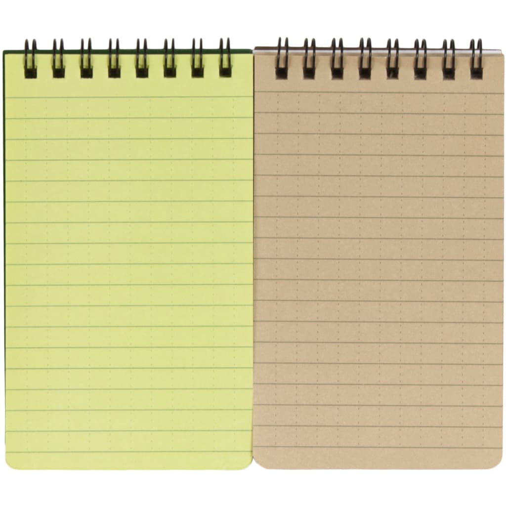Both styles of interior paper for the Military Style Weatherproof Notebook side by side. 
