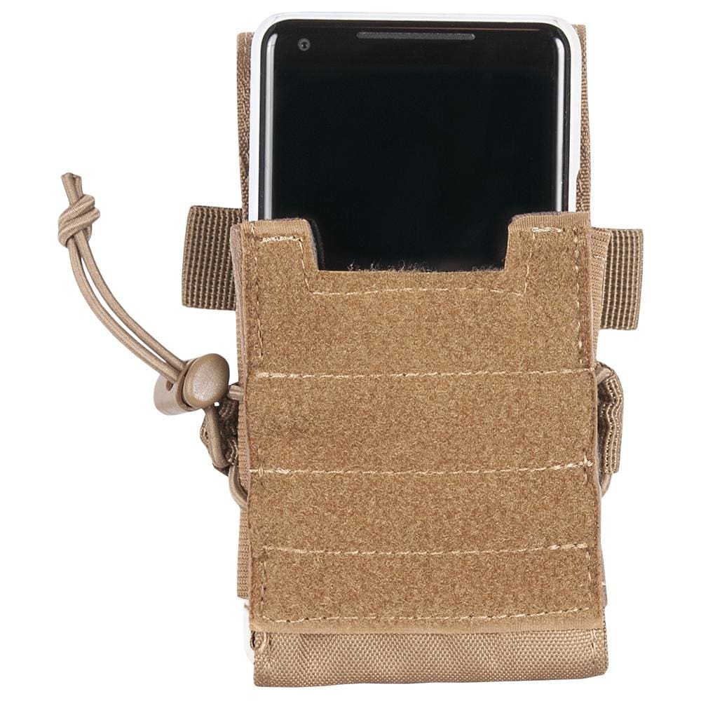Open Tactical Cell Phone Pouch with cellphone inside.