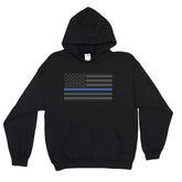 USA Flag Thin Blue Line Pullover Hoodie Sweatshirt. 64-8482 S