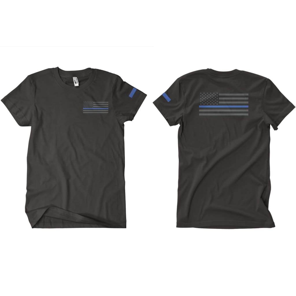 USA Flag Thin Blue Line Two-Sided T-Shirt. 63-482 S