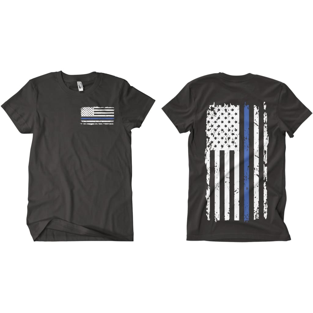 Vintage Flag Blue Line Two-Sided T-Shirt. 63-4821 S