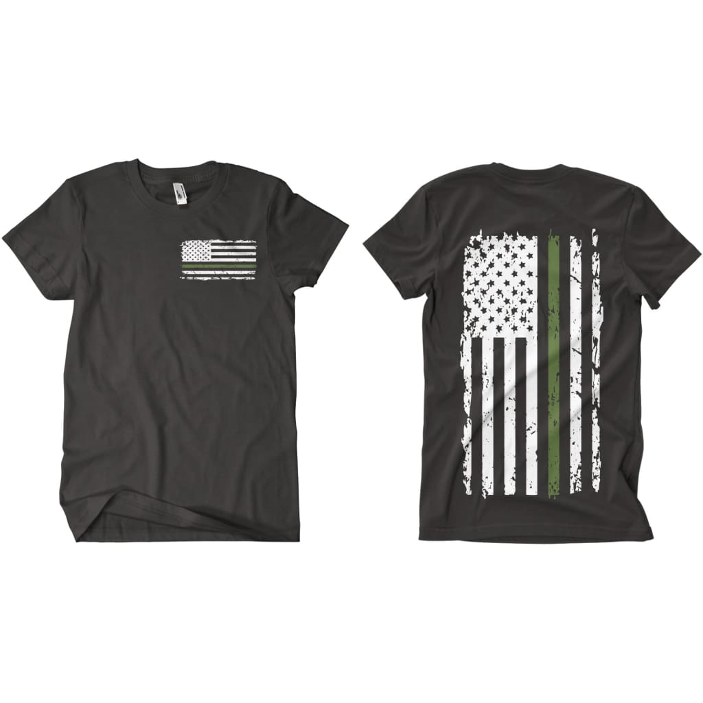 Vintage Flag Green Line Two-Sided T-Shirt. 63-4841 S