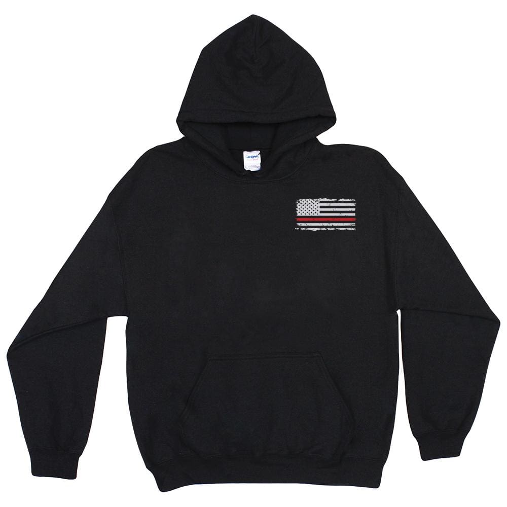 Vintage Flag Red Line Pullover Hoodie Sweatshirt Fox Outdoor