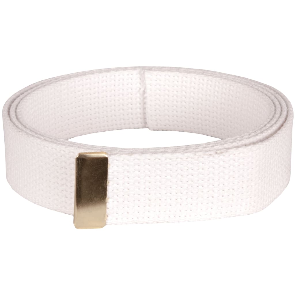 Web Belt with Brass Plated Roller Buckle. 45-16 WHITE